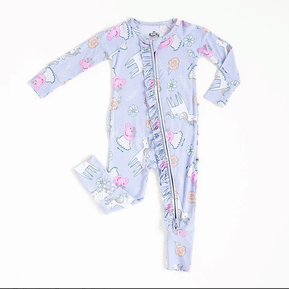 NWT Bums & Roses Convertible Ruffle Romper - Peppa Ballerina